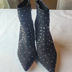 Gianni Bini Black Studded Pointed Toe Booties‎